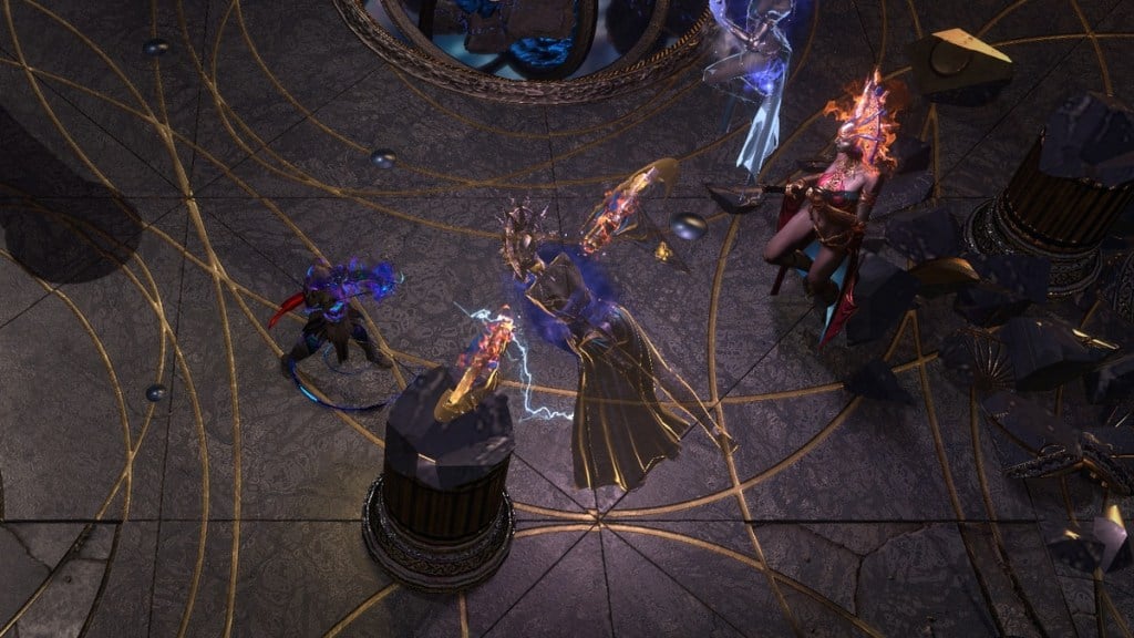 A screenshot showing a player fighting an enemy in Path of Exile
