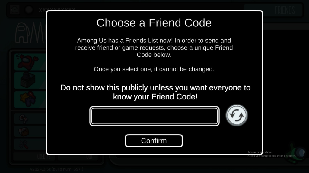 First Time Choosing a Friend Code