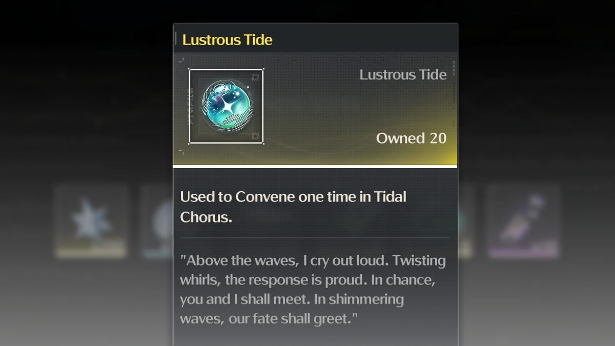 Lustrous Tide Information in Wuthering Waves