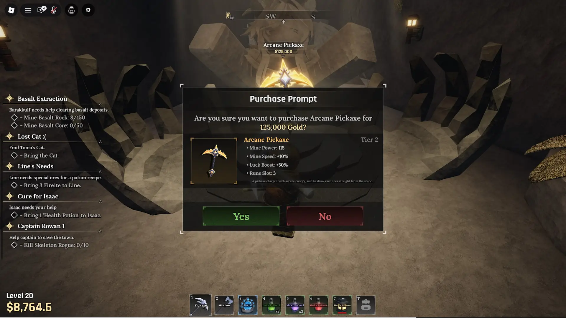 Where to find the Arcane Pickaxe location in The Forge Roblox experience
