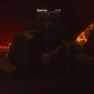 Basalt Vein inside the Volcano in The Forge Roblox experience