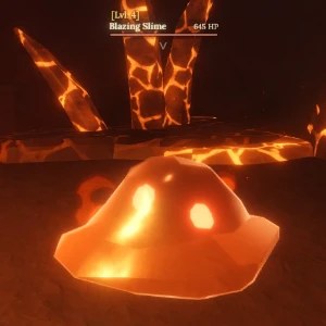 Blazing Slime inside the Volcano in The Forge Roblox experience