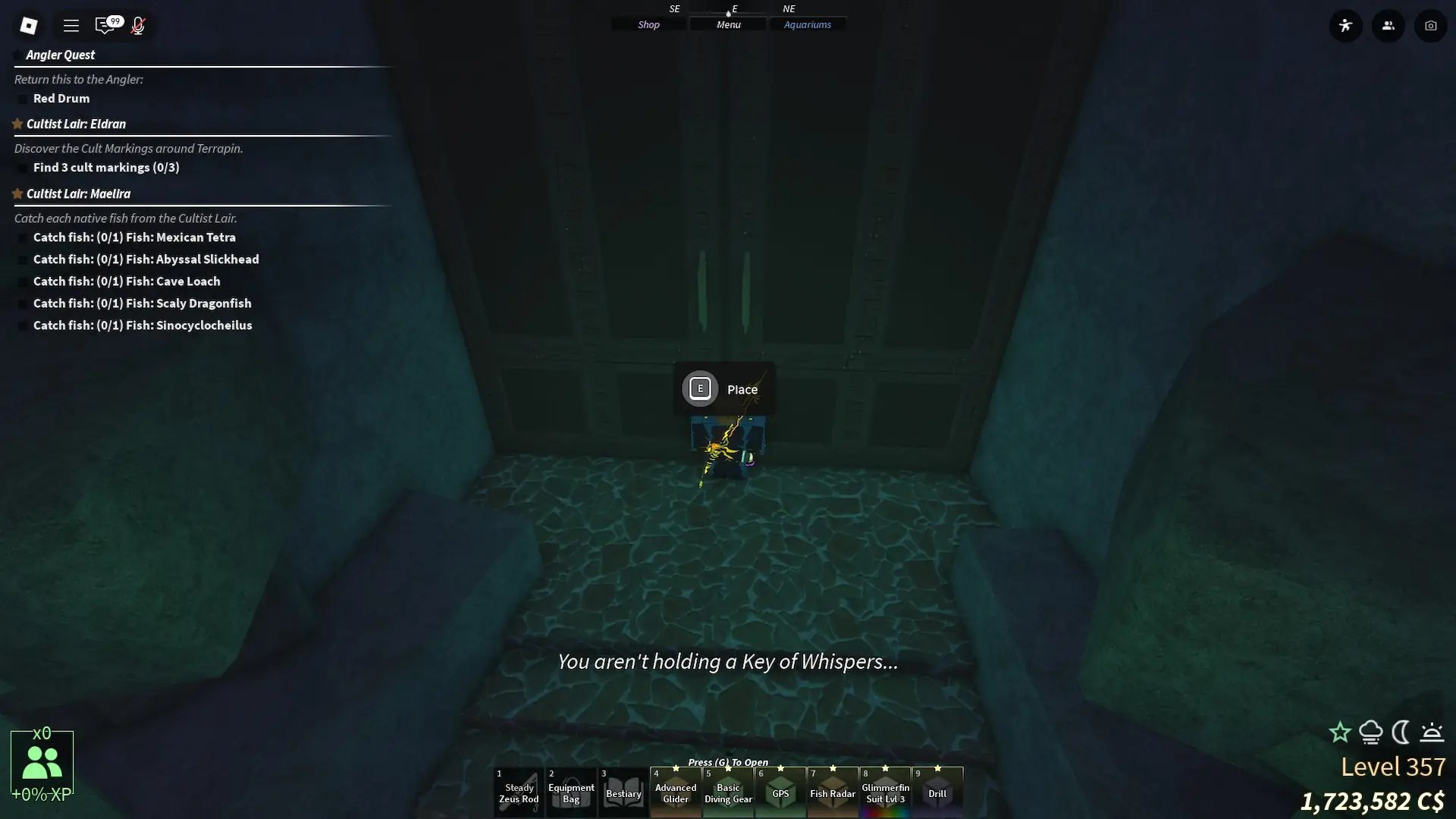 Cultist Lair locked door how to unlock in Fisch Roblox