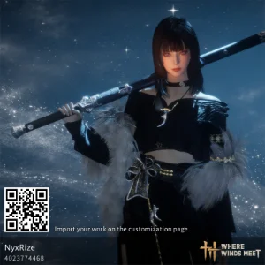 Emo goth girl character creation code in Where Winds Meet (WWM)