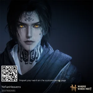 Dark male character design code in Where Winds Meet (WWM)