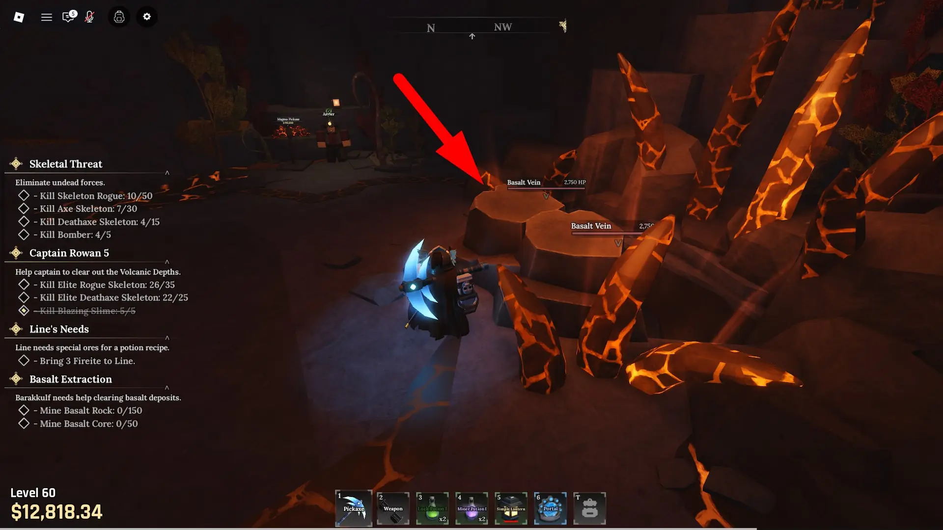 How to enter the Volcano in The Forge Roblox experience