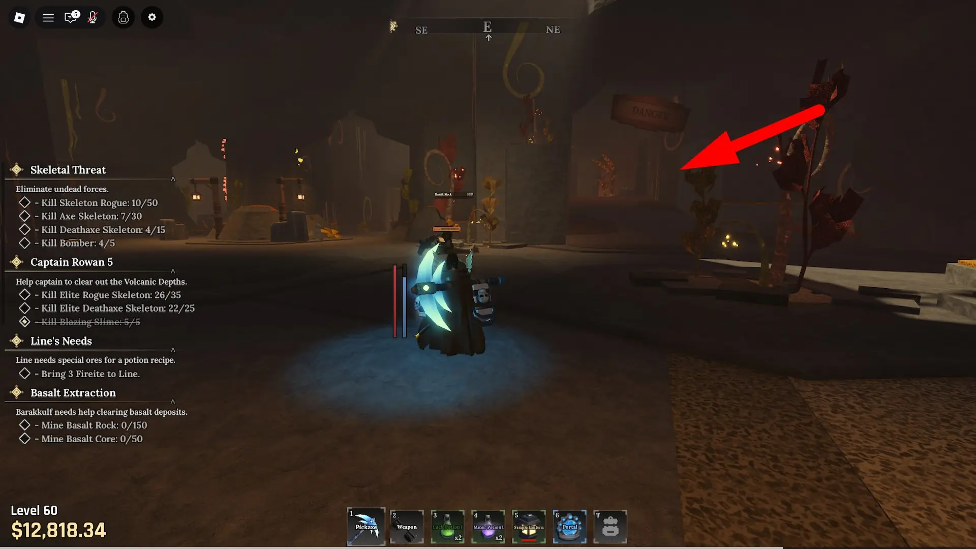 How to enter the Volcanic Depths in The Forge Roblox experience