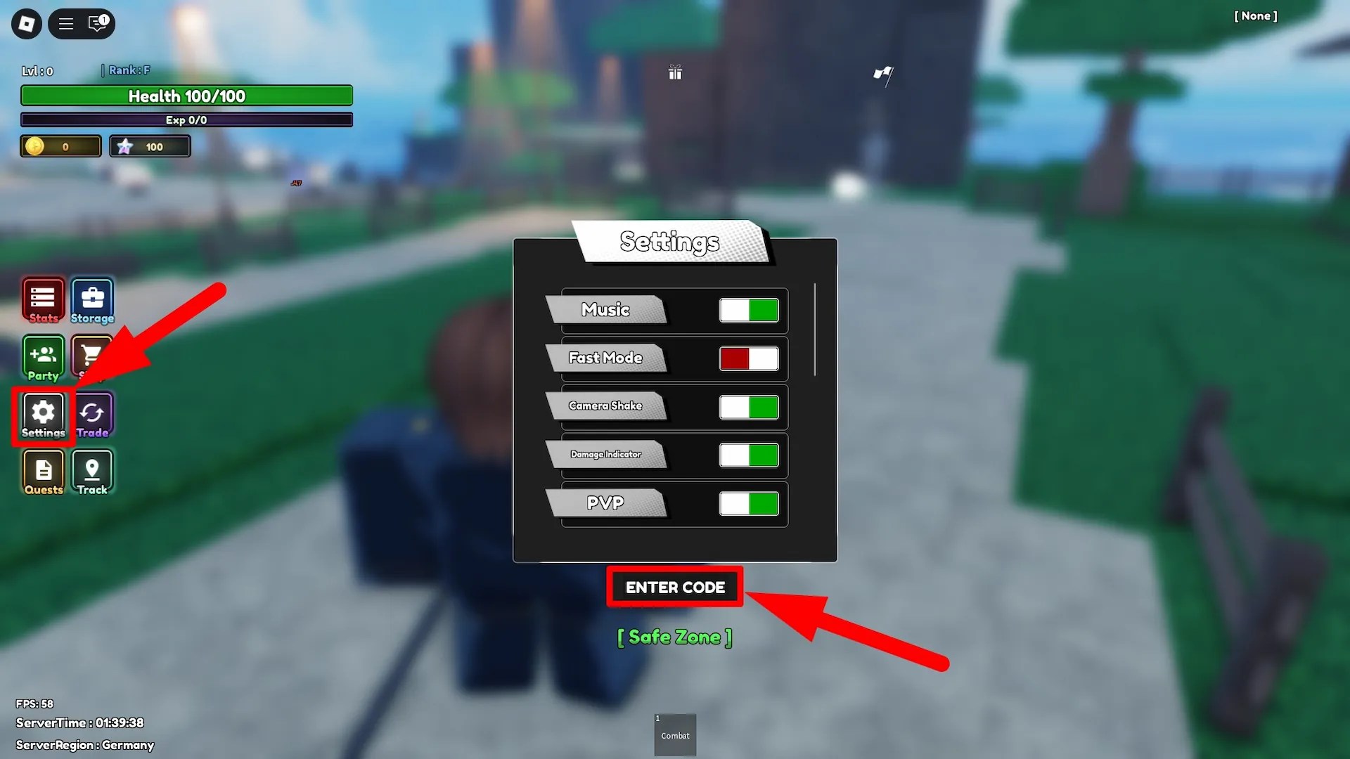 How to redeem codes in the Diverse Piece Roblox experience