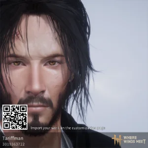Keanu Reeves male character design code in Where Winds Meet (WWM)