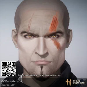 Kratos male character design code in Where Winds Meet (WWM)