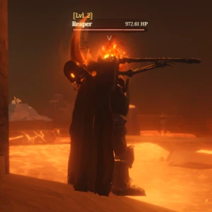 Reaper inside the Volcano in The Forge Roblox experience