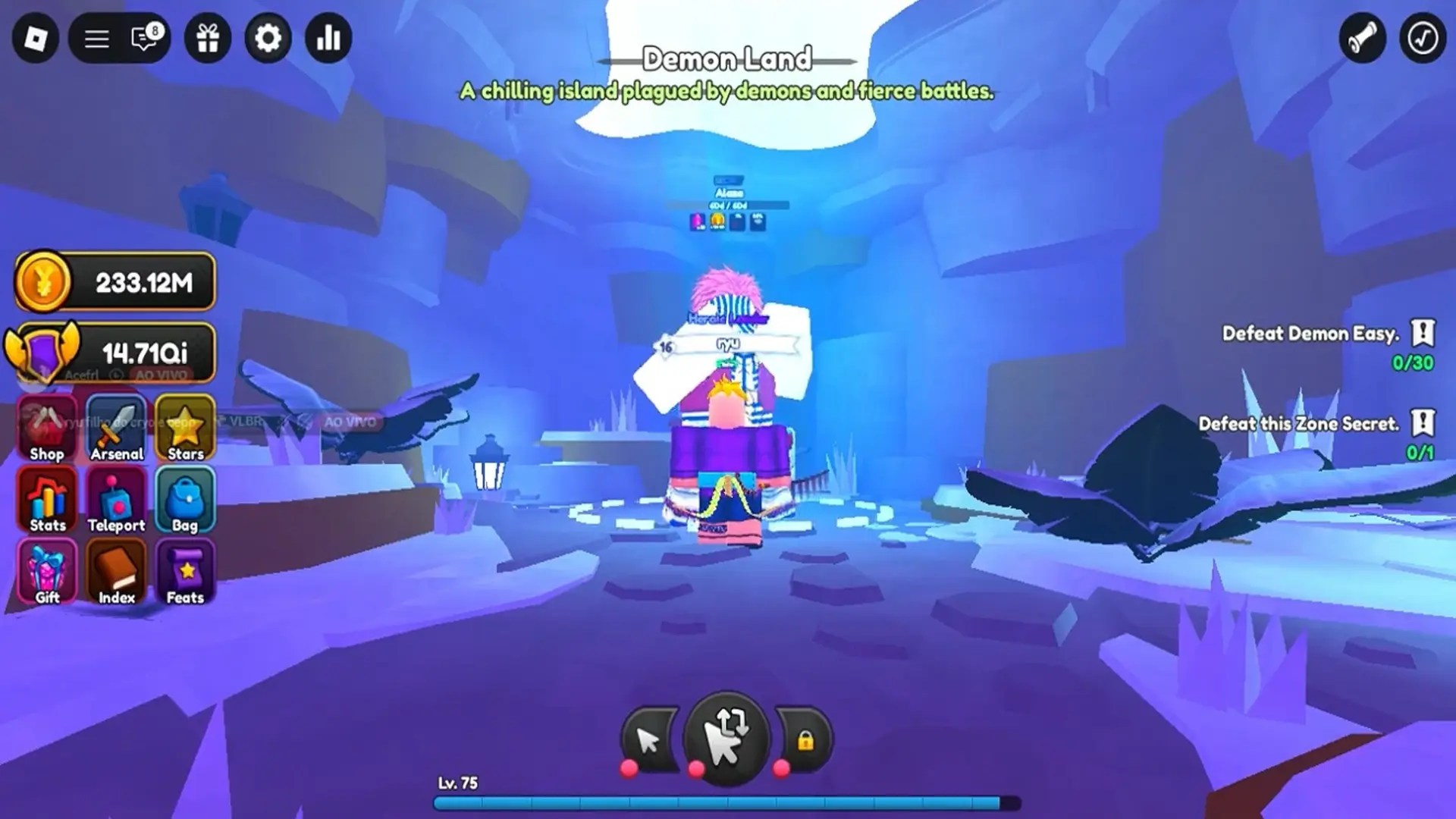 Secret boss world 4 Demon Land Alaza in the Anime Weapons Roblox experience