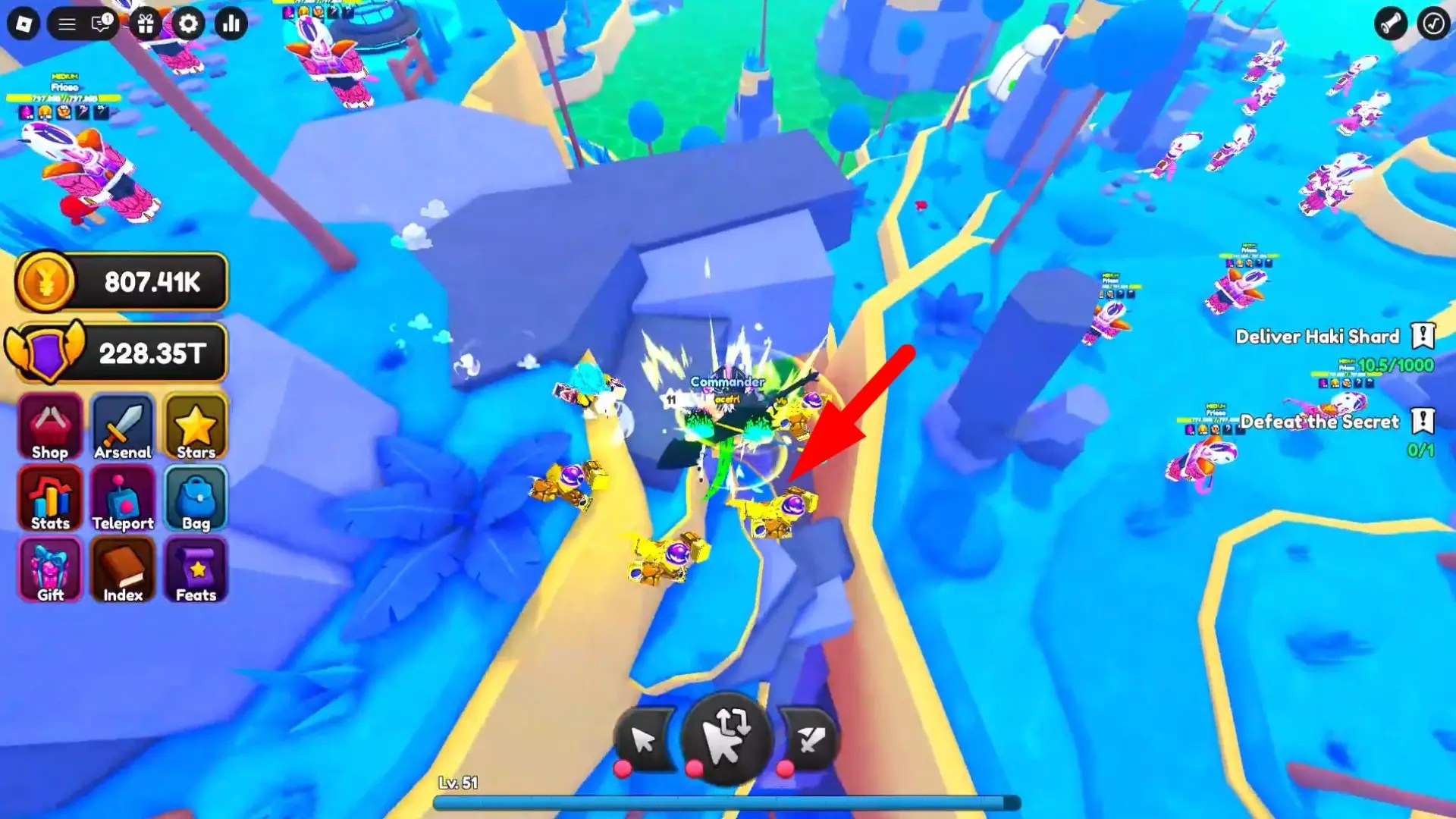 Secret boss world 2 Namek Planet Gekao location in the Anime Weapons Roblox experience