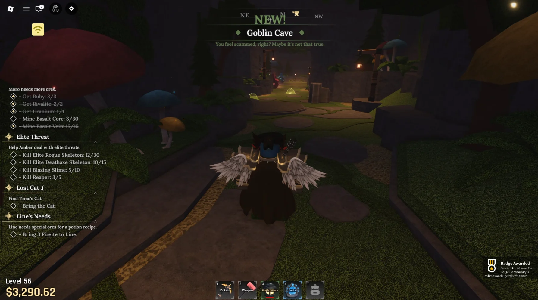 The Forge Goblin Cave area