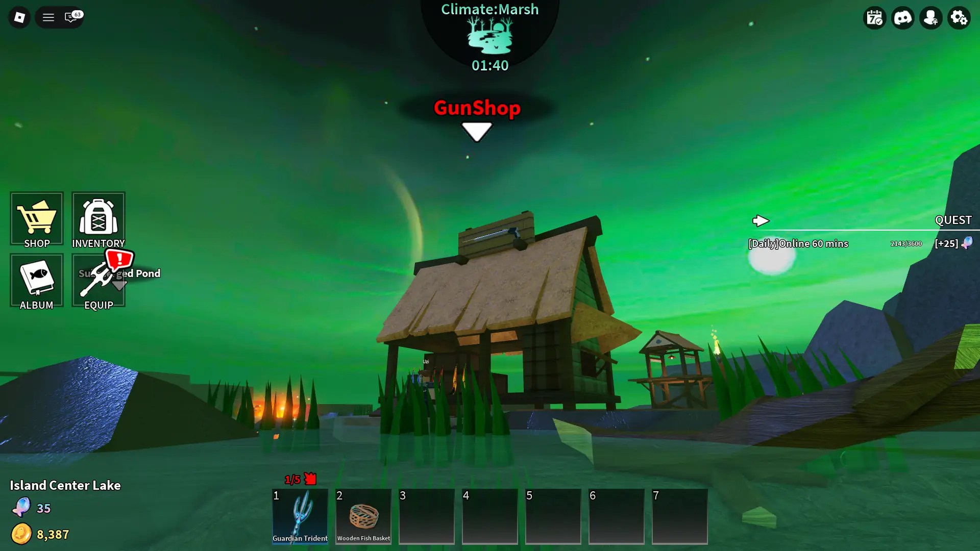 How to get Guns (Spearguns) in the Spear Fishing Roblox experience