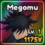Megomu unit from the Anime Ascendants Roblox experience