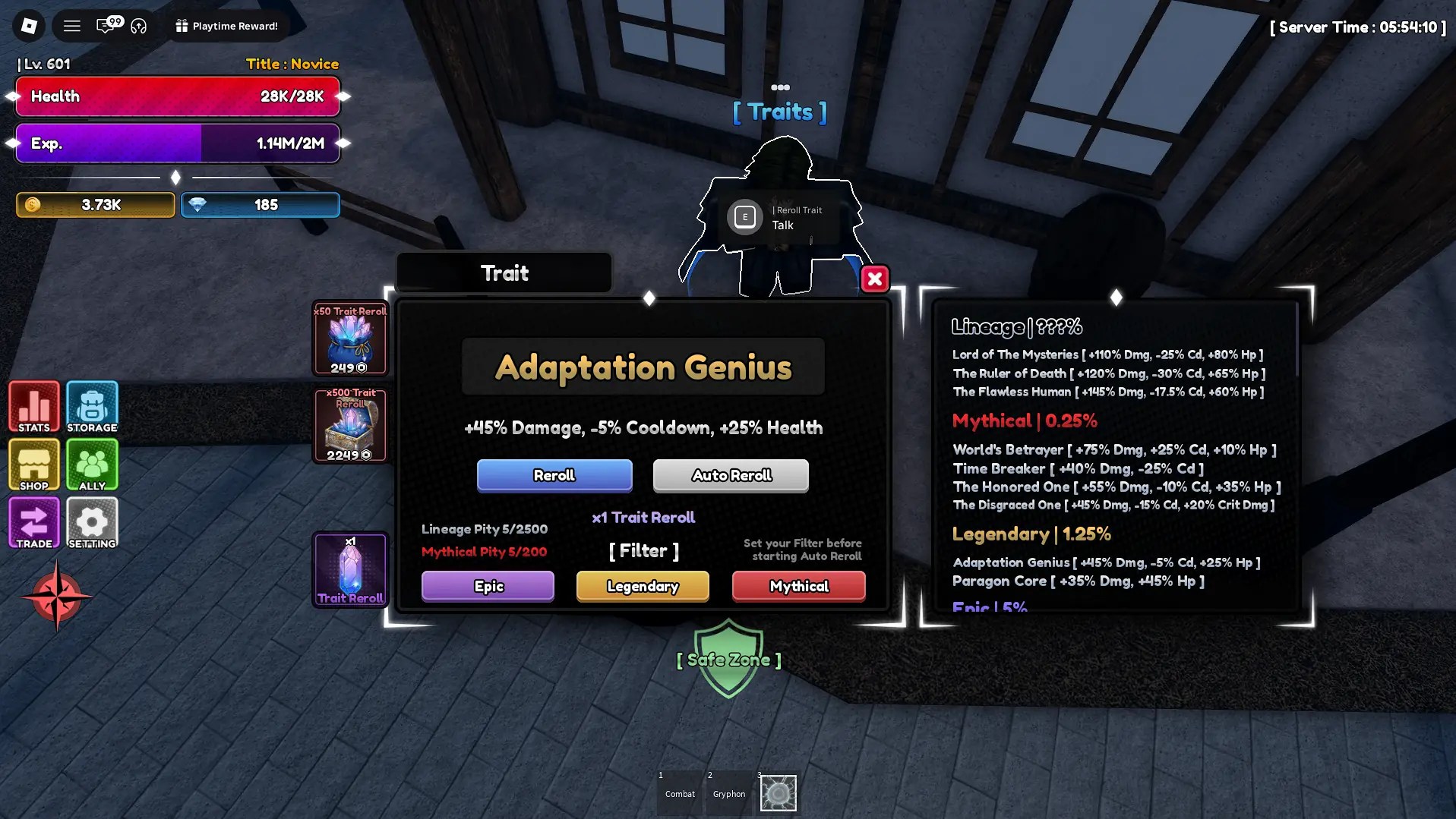 How to get traits in Lineage Piece Roblox experience