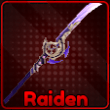 Raiden weapon in the Lineage Piece Roblox experience