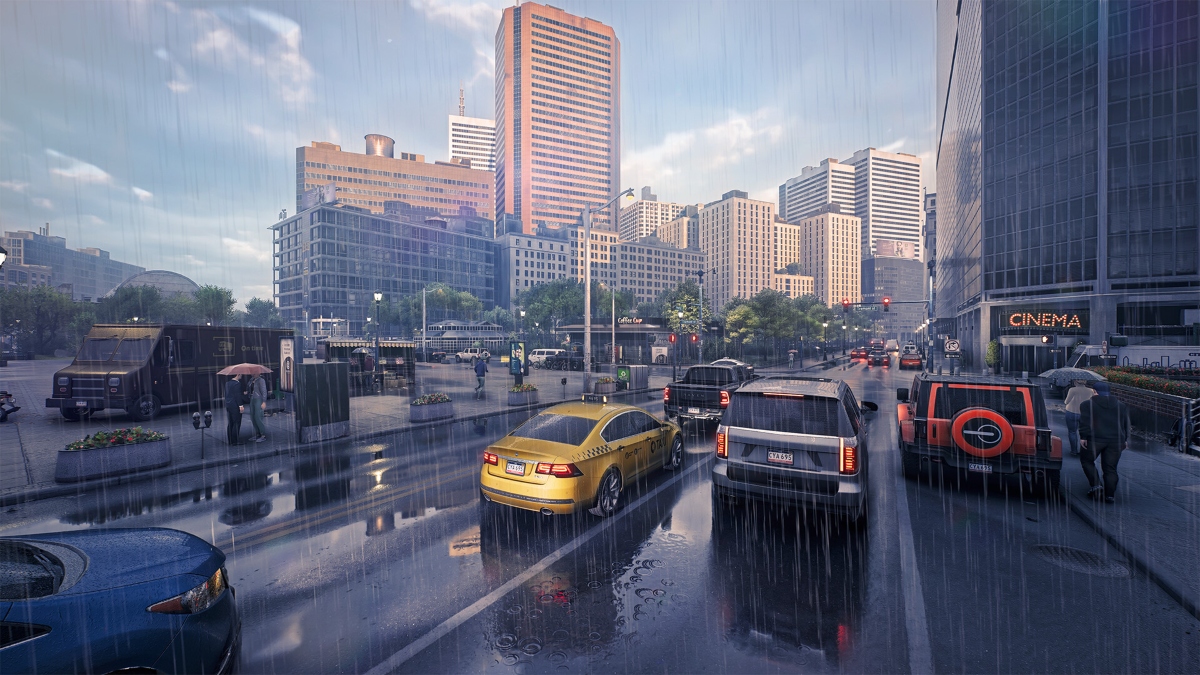 Vehicles on the street in Rideshare Simulator