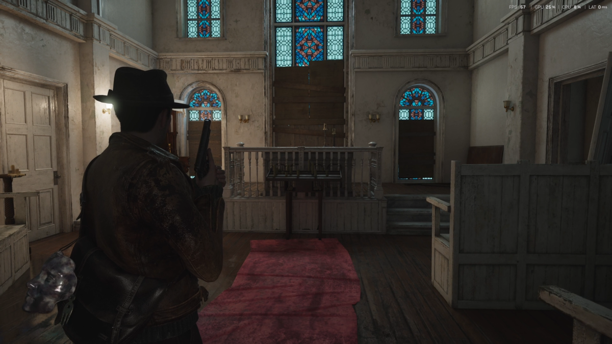 An altar inside a church in The Sinking City 2