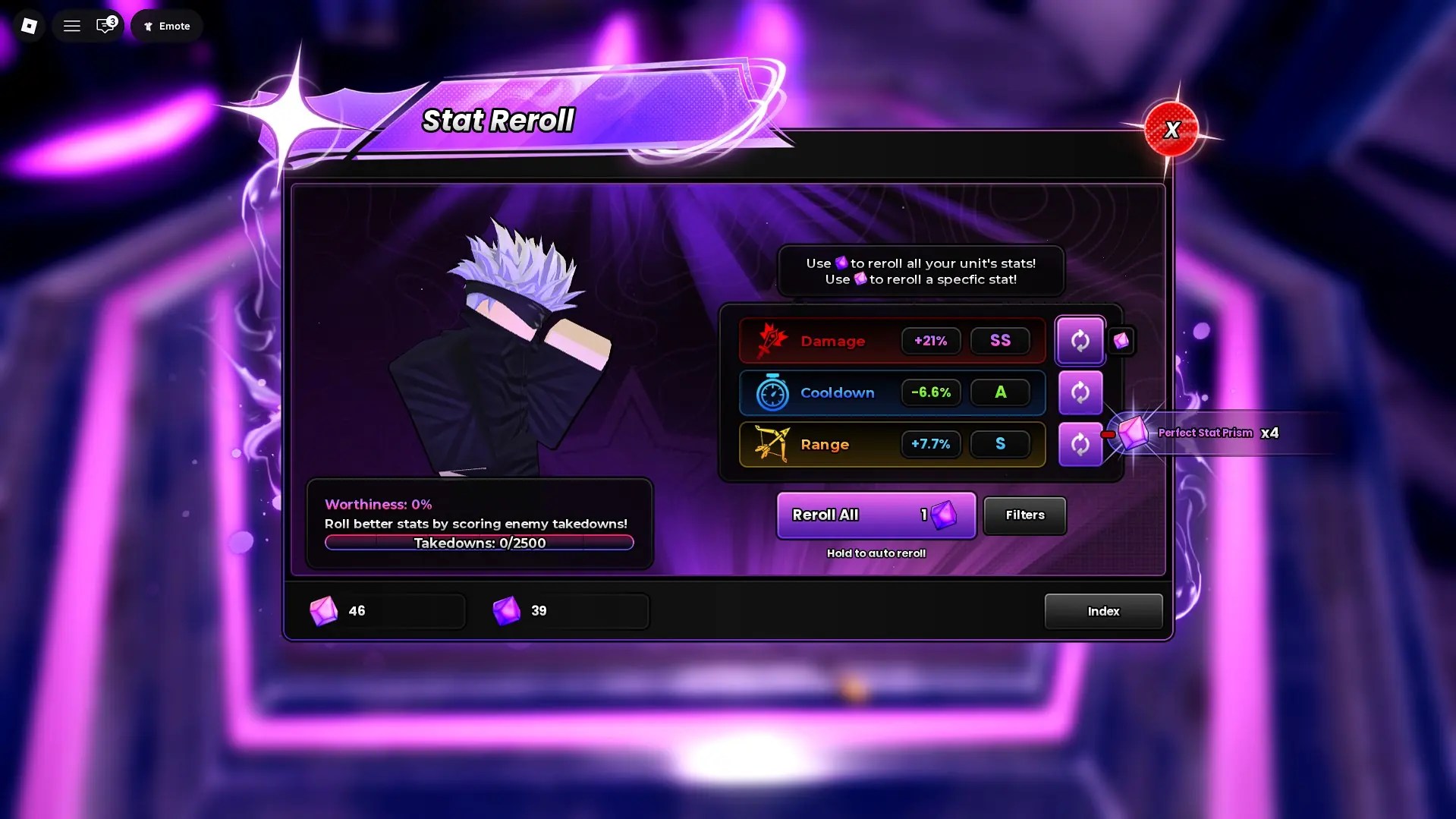 How to use stat rerolls in Anime Origins