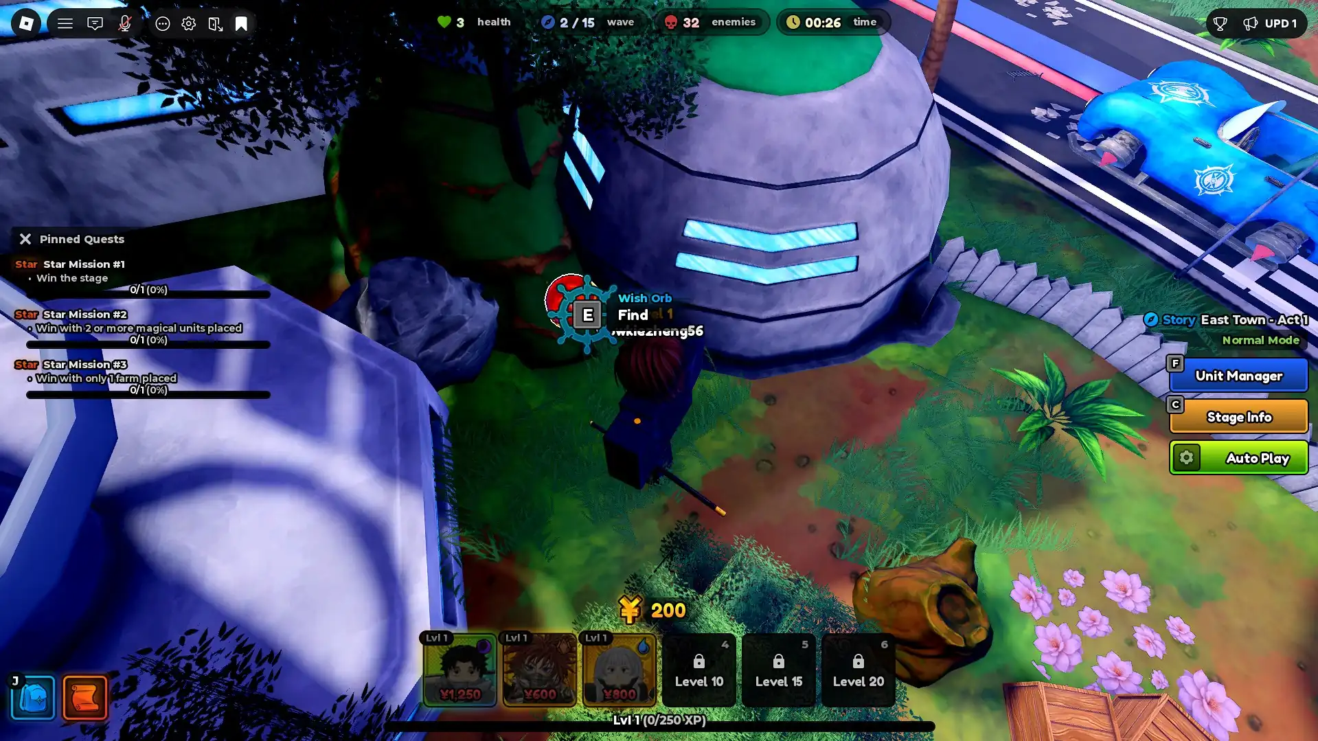 Wish Orb 1 map spawn location in Anime Expeditions