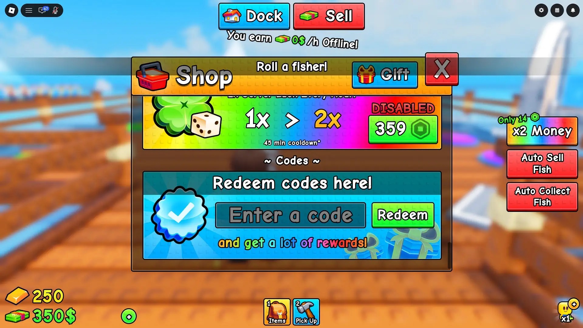 How to redeem Roll a Fisherman codes