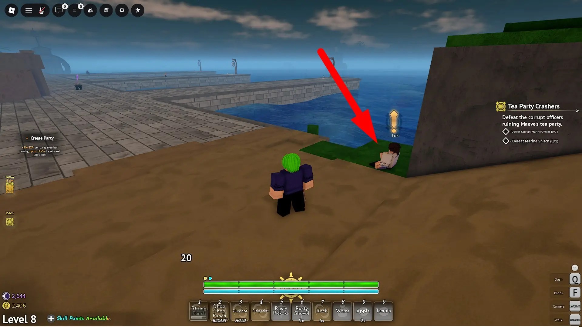 Loki NPC location in Grand Blue