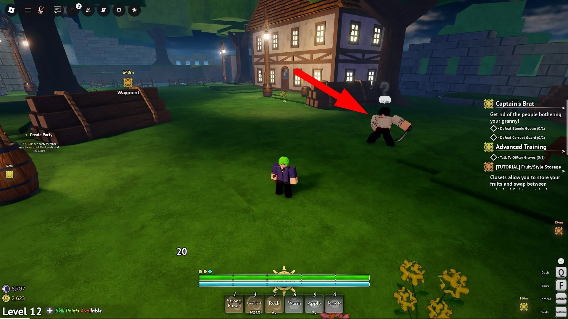 Novice Swordsman NPC location in Grand Blue