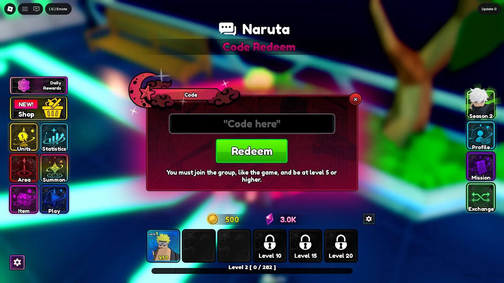 How to redeem Anime Mysterious codes