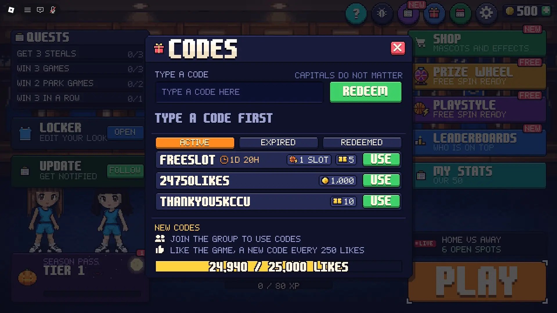 How to redeem Pixel Basketball codes