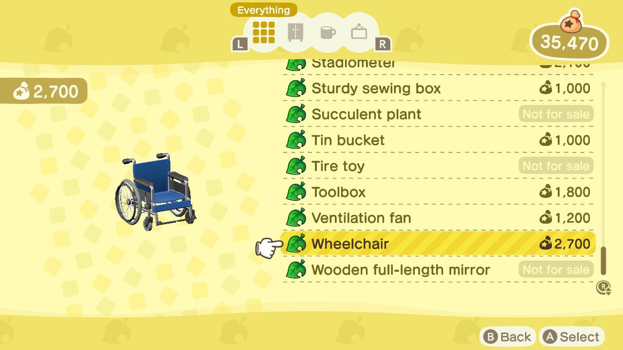 Where to get the wheelchair in Animal Crossing New Horizons Gamepur