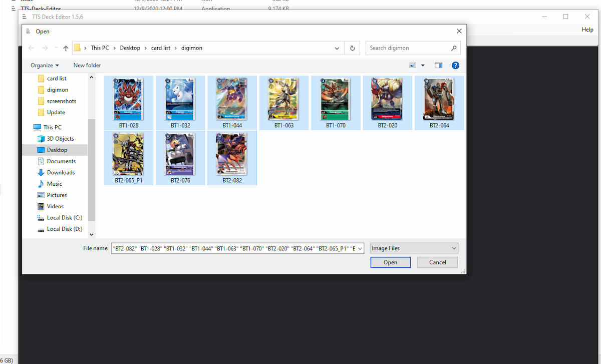 How to upload any Digimon Trading Card Game deck to Tabletop Simulator