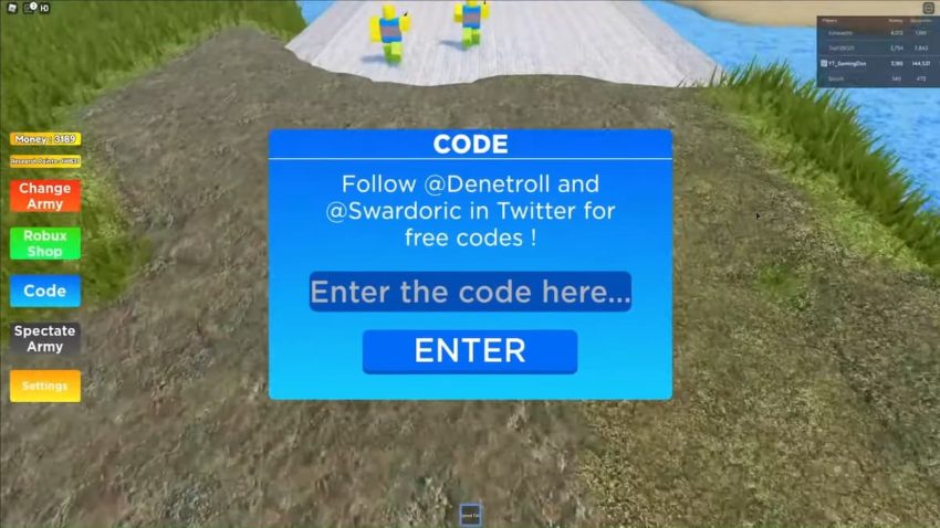 Noob Army Tycoon codes