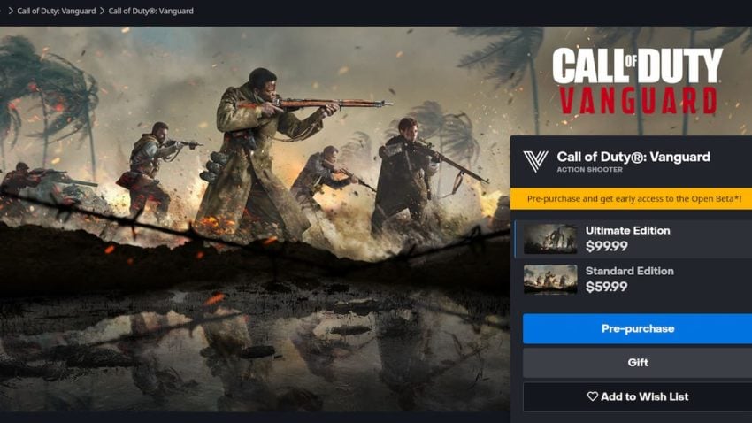 how to access the Call of Duty Vanguard open beta