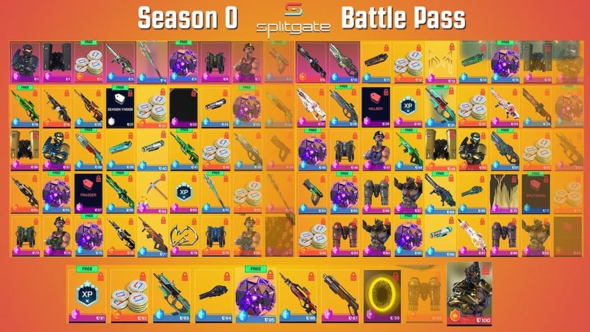Splitgate Season 0 Battle Pass