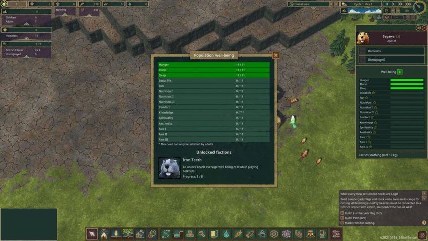 Timberborn well-being stats