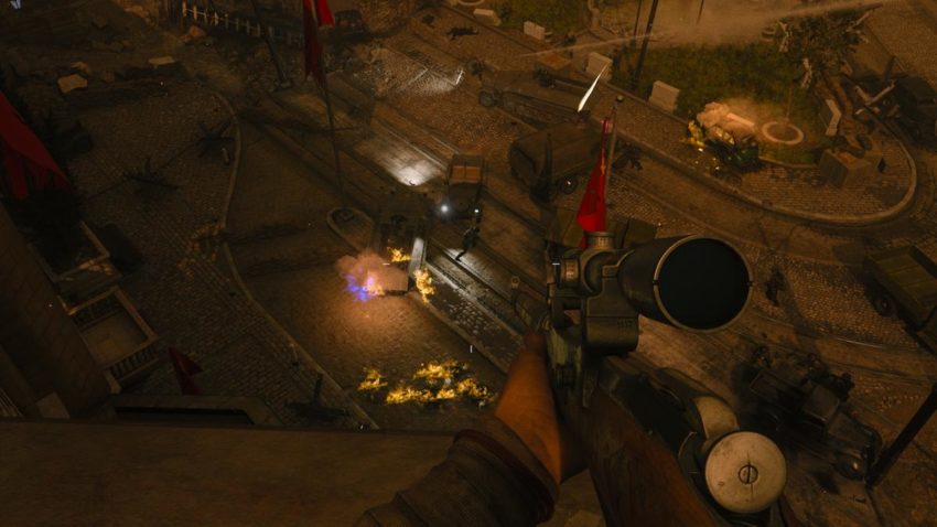 Photo of a car on fire in Call of Duty Vanguard