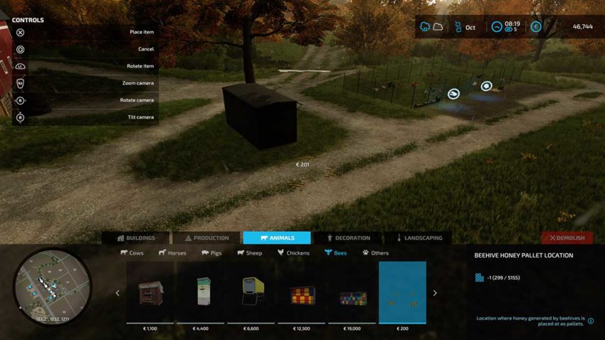 step-1-place-a-hive-and-pallet-location-farming-simulator-22