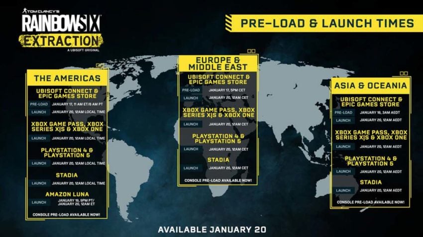Rainbow Six Extraction pre-load launch