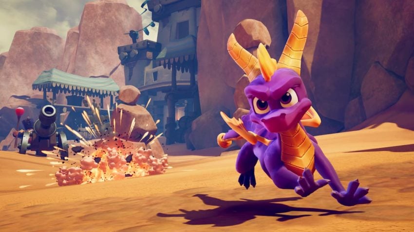 The purple dragon Spyro in an official artwork