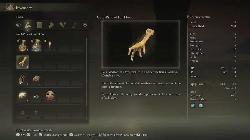 what-does-gold-pickled-fowl-foot-do-elden-ring