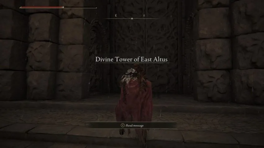 Screenshot of Elden Ring showing the Divine Tower of East Atlus