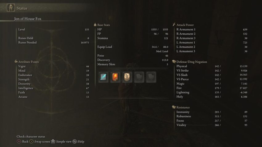 Screenshot of Elden Ring's menu showing the Robustness stat