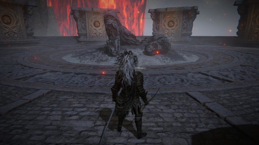 Screenshot of Elden Ring showing the top of a Divine Tower