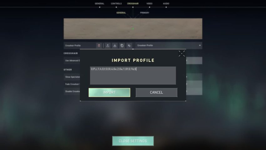 Valorant crosshair code - Export, import crosshair settings