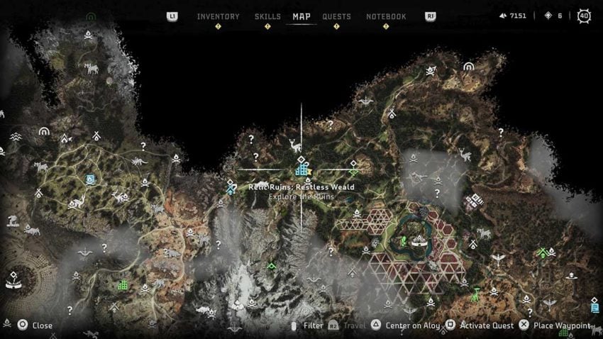 Forbidden west карта