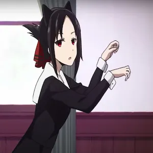 Kaguya with cat ears clawing at the air