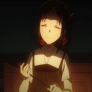 Kaguya smiling with crop in her hand