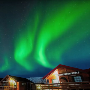 Northern Lights over house
